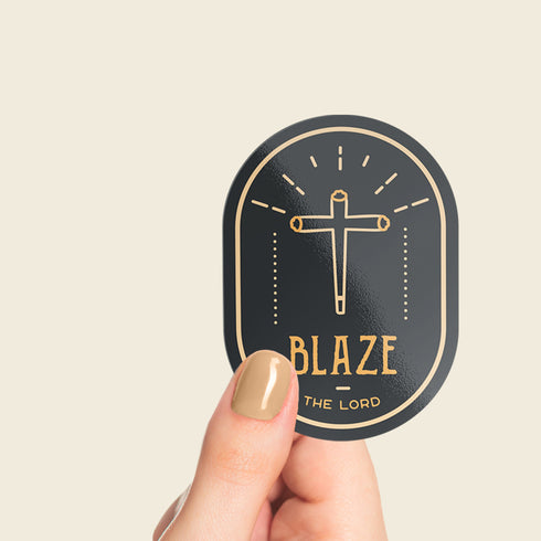 Cannabis "Blaze the Lord" Premium Vinyl Sticker, 420 Weed Hydroflask Labels, Laptop Decal, Stoner Gifts